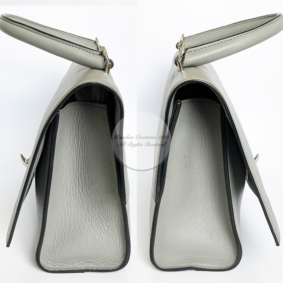 Givenchy Mini Shark Tooth Bag Satchel Top Handle Gray Leather SHW with COA - Picture 8 of 15